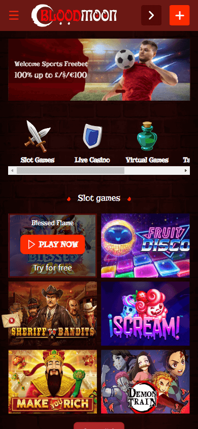 Blood Moon Casino Mobile screenshot